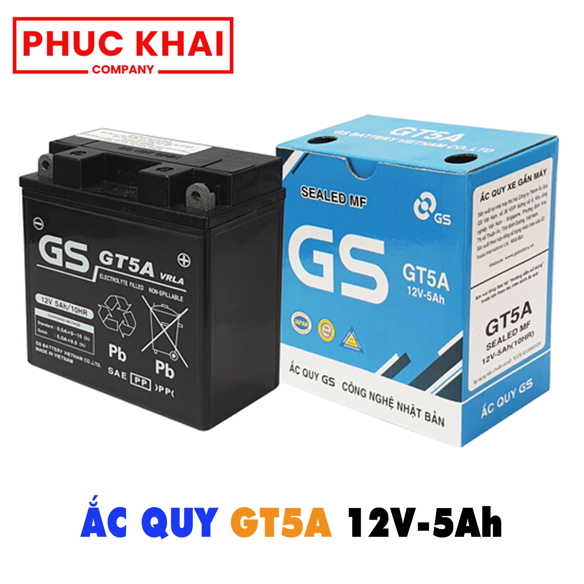 Bình ắc quy GS GT5A (12V-5Ah)