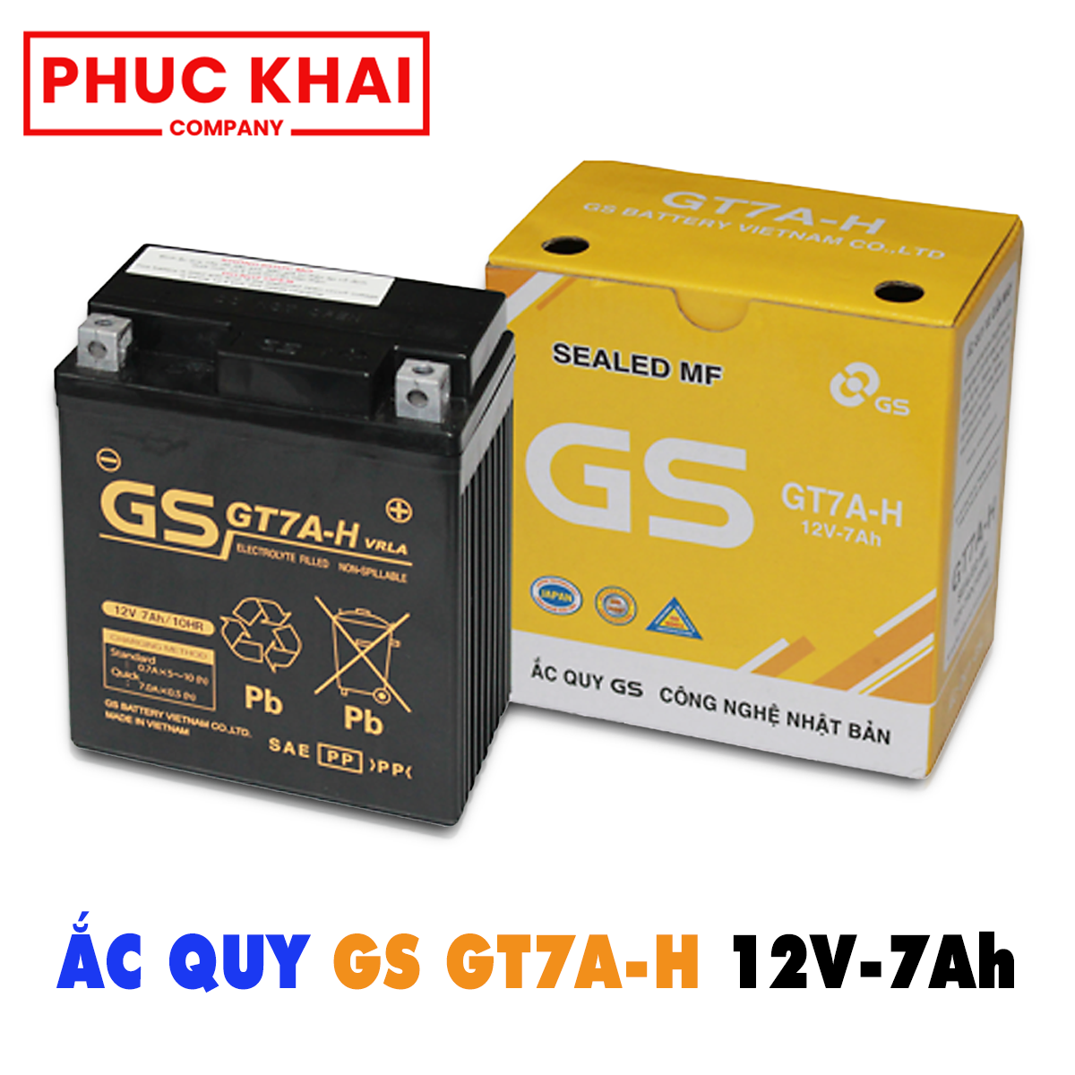 Bình ắc quy GS GT7A-H (12V – 7AH)