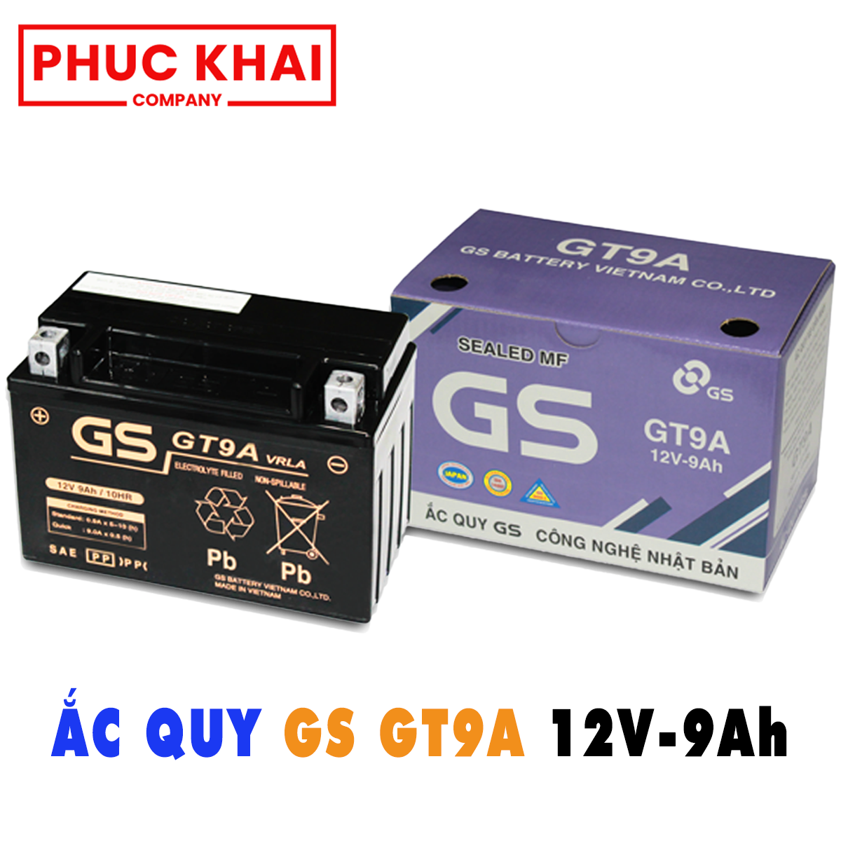 Bình ắc quy GS GT9A (12V-9AH)