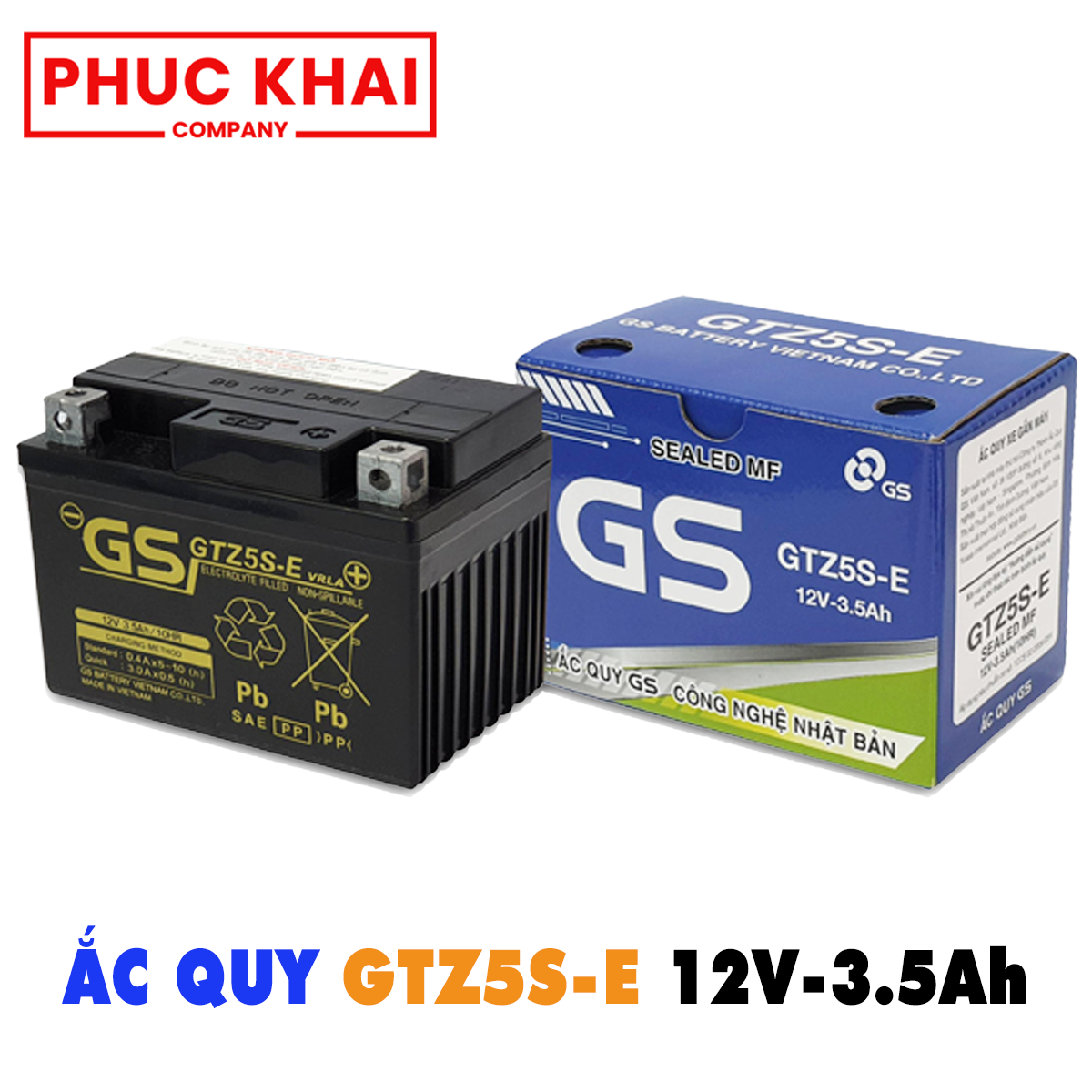 Bình ắc quy GS GTZ5S-E (12V-3.5Ah)