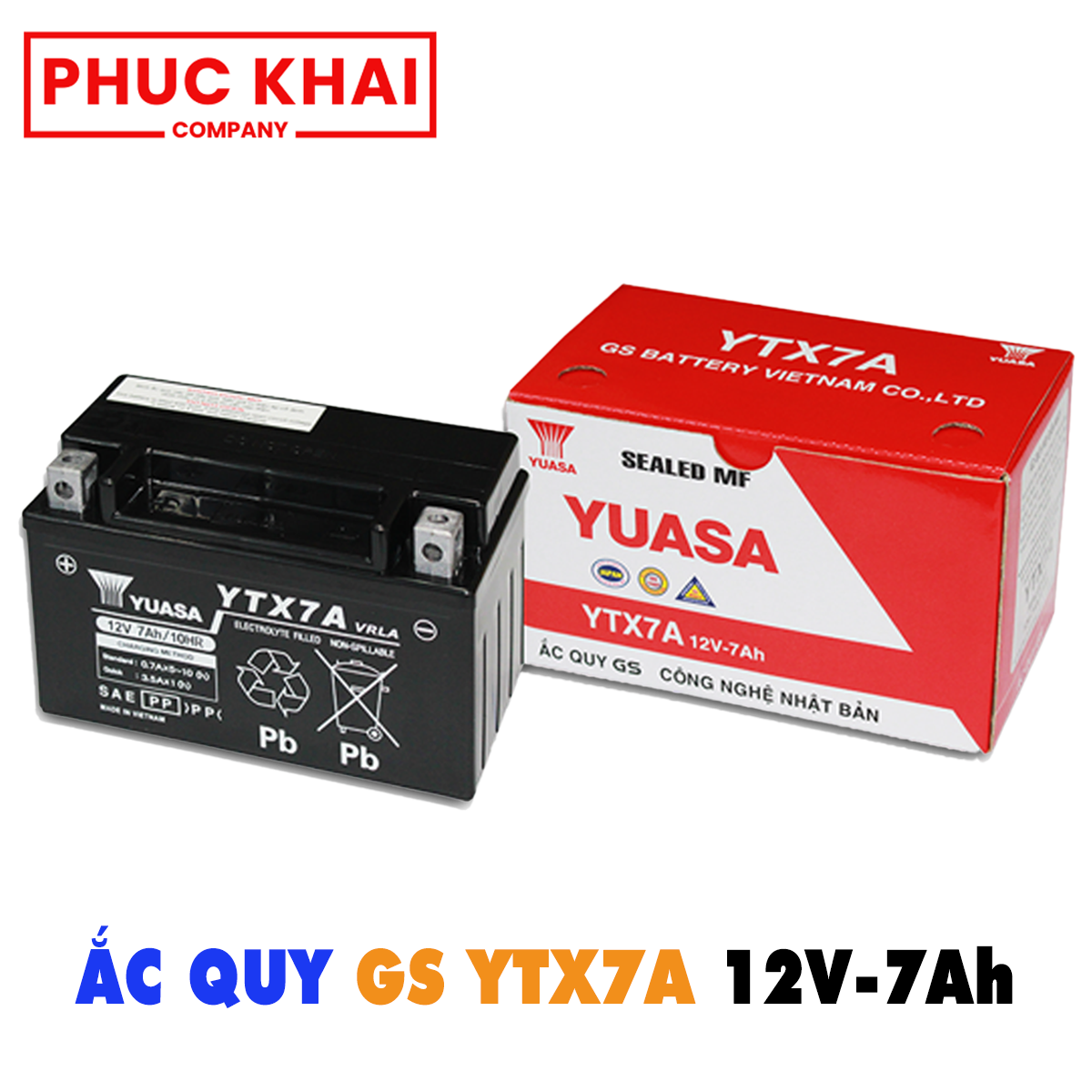 Bình ắc quy GS YTX7A (12V-7AH)