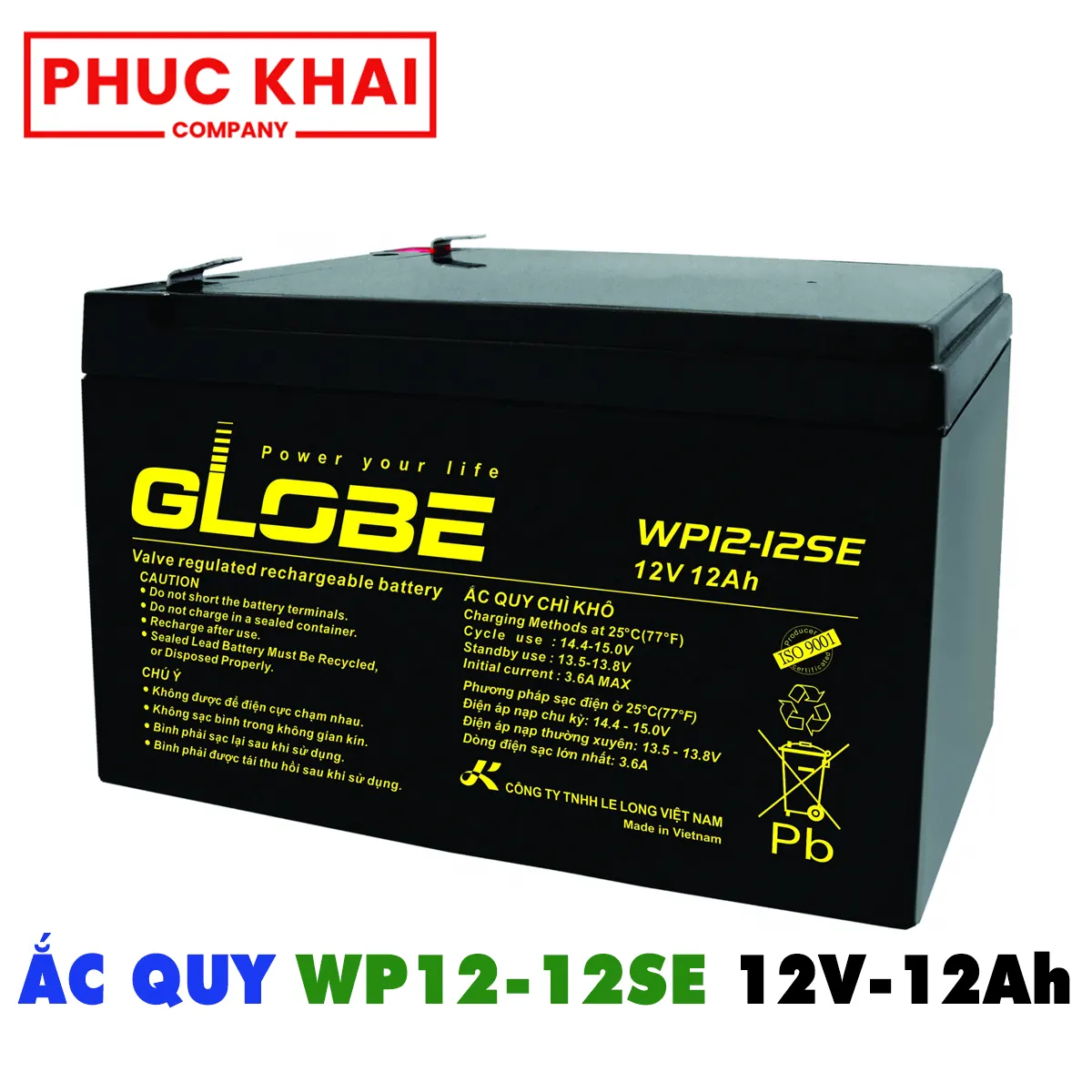 Ắc quy Globe WP12-12SE (12V–12AH)