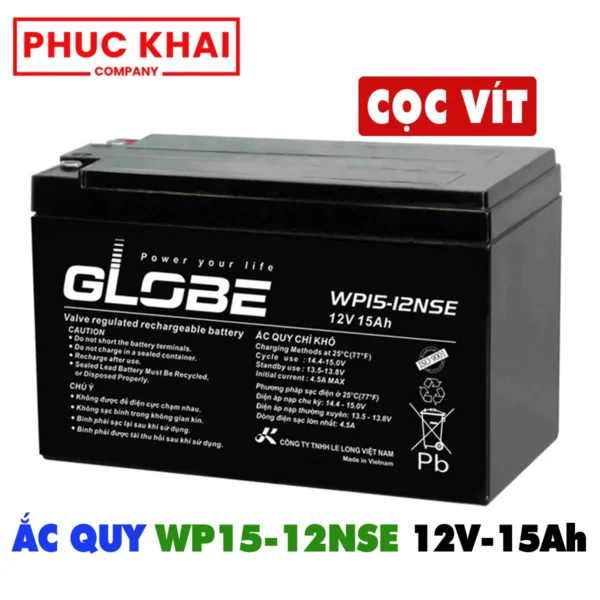 Ắc quy Globe WP12-15NSE (12V–15AH)