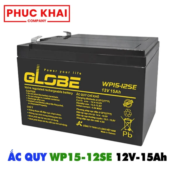 Ắc quy Globe WP12-15SE (12V–15AH)