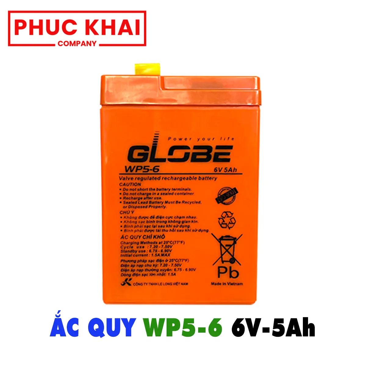 Ắc Quy Globe WP5-6 (6V – 5Ah)